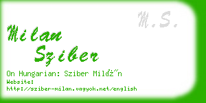 milan sziber business card